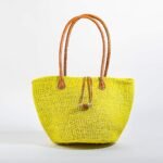 Handwoven Natural Fiber Shopping Tote – Yellow