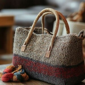 Handwoven Artisan Tote Bag – Natural & Earth Tones